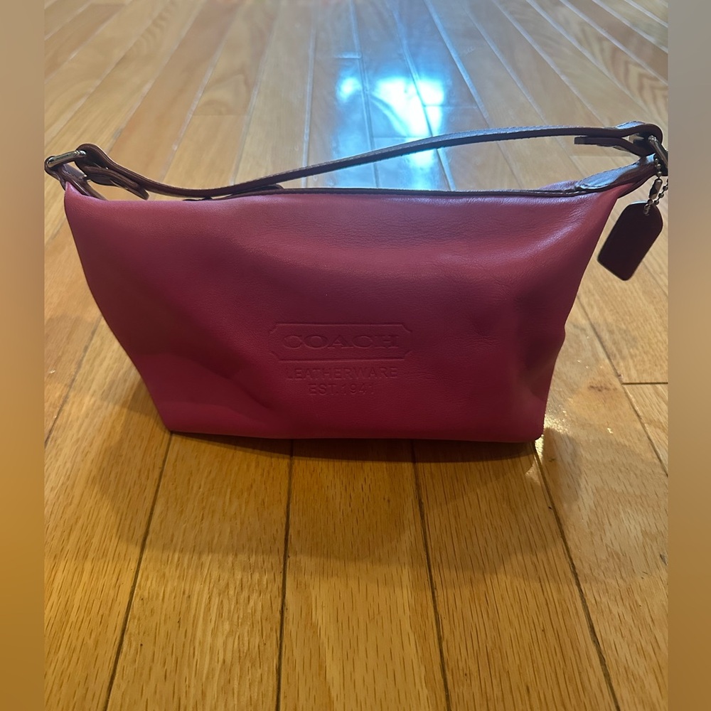 Coach Fuchsia Leather Shoulder Bag